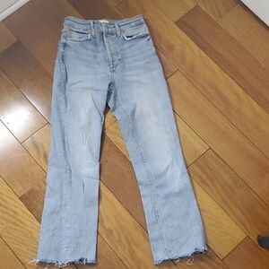 Zara Women's Straight Leg Jeans in Light Blue